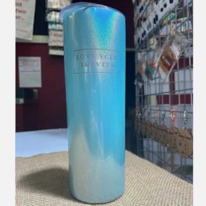 Love Your Travels Blue Glitter Insulated Travel Mug - Love Your Travels