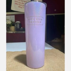 Love Your Travels Pastel Purple Glitter Insulated Travel Mug - Love Your Travels