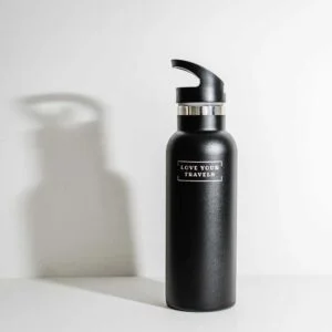 500ML Insulated Water Bottle Black - Love Your Travels